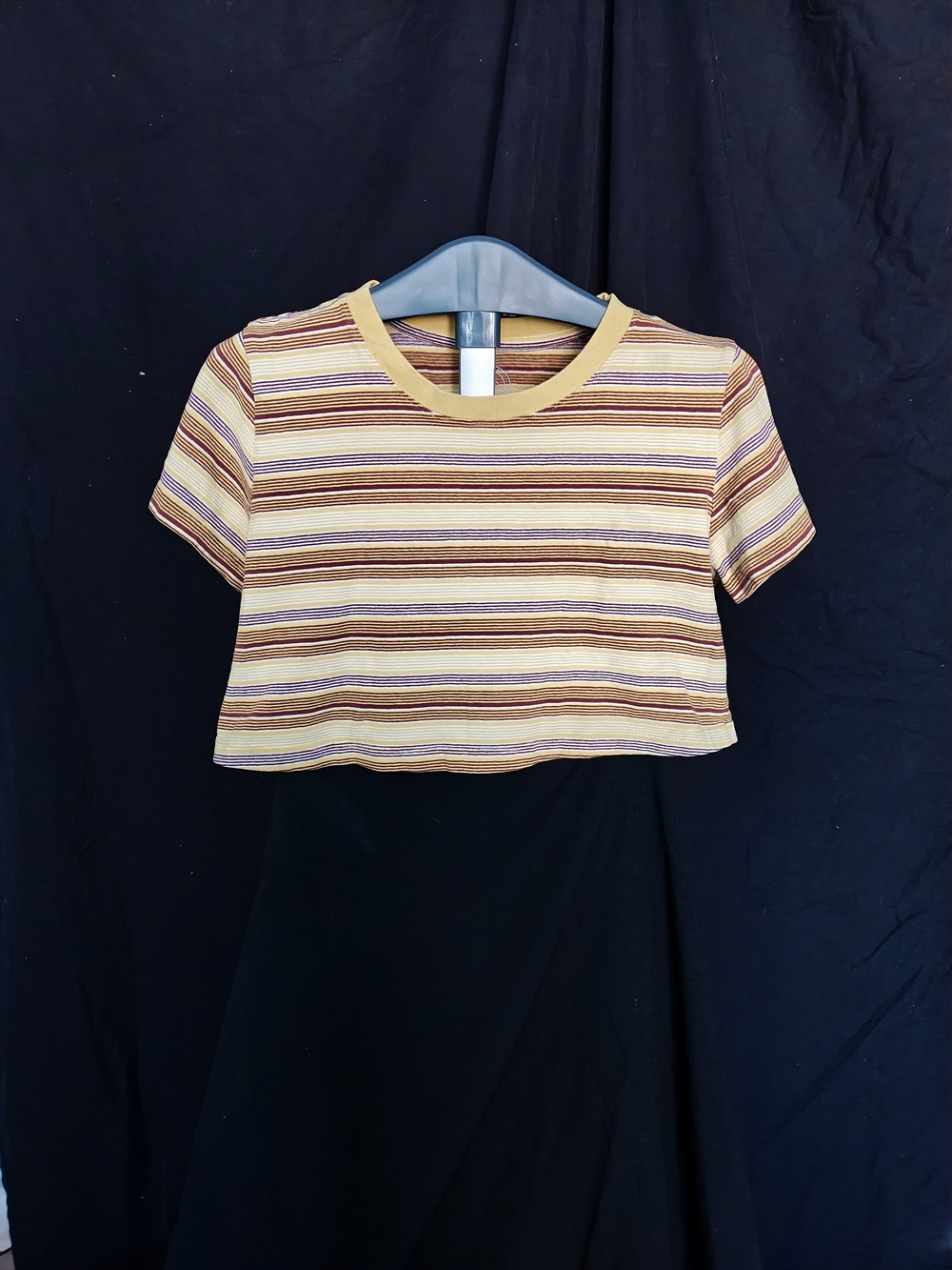Urban Outfitters Yellow and Maroon Striped Tee